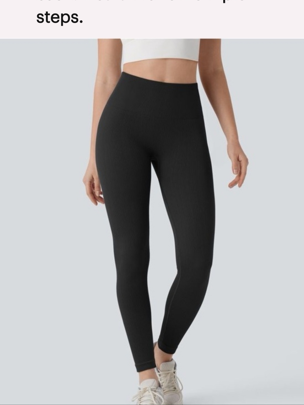 Nwt Halara Scrunch Butt Leggings 7/8 Black Ribbed High Waisted Size M